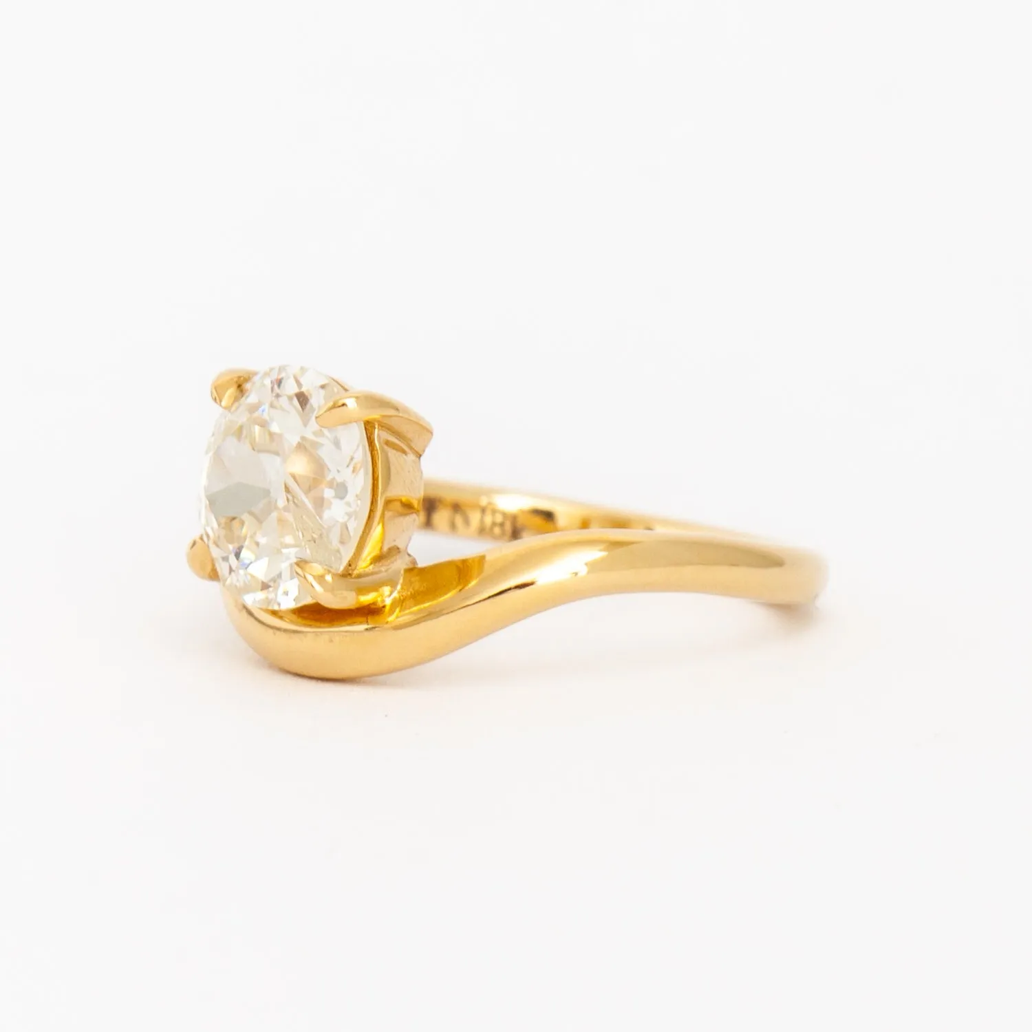 2.00 ct Old European Cut Diamond Piscine Ring