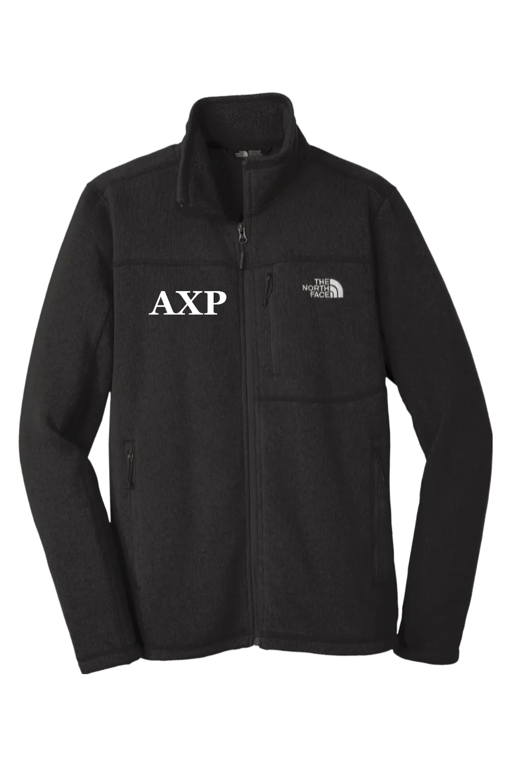 Alpha Chi Rho - North Face Sweater Fleece Jacket - White Embroidered Letters