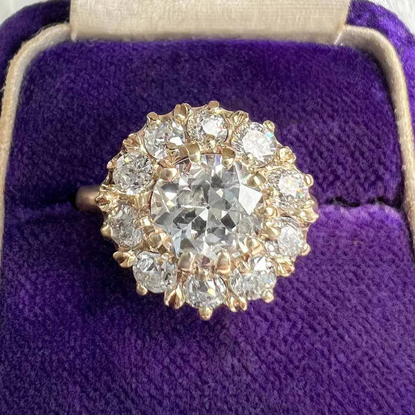 Antique Diamond Cluster Ring, Old Euro 1.08ct.