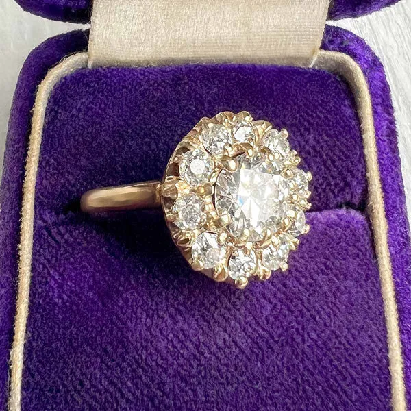 Antique Diamond Cluster Ring, Old Euro 1.08ct.