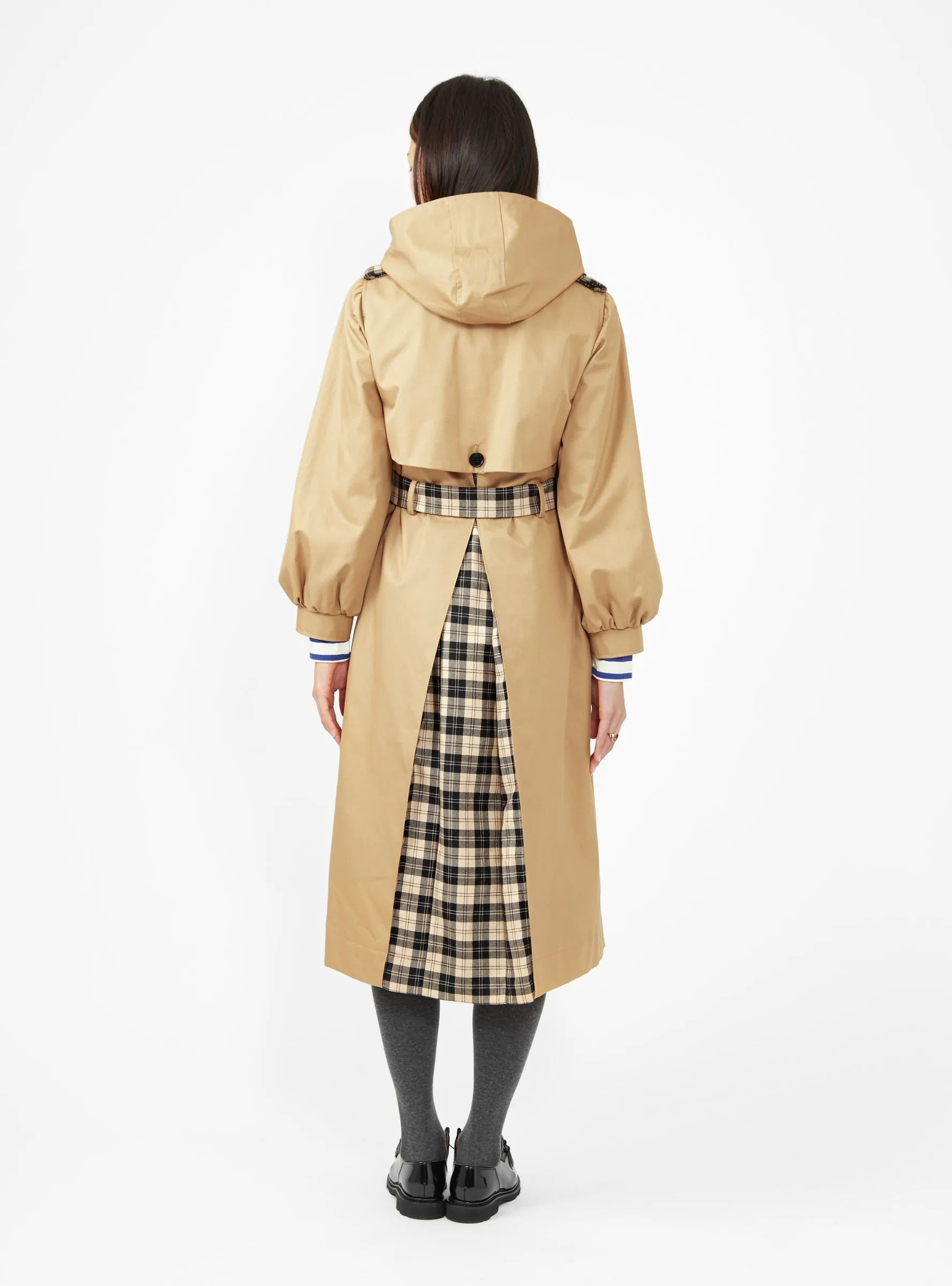 Aspen Trench Coat Camel & Black