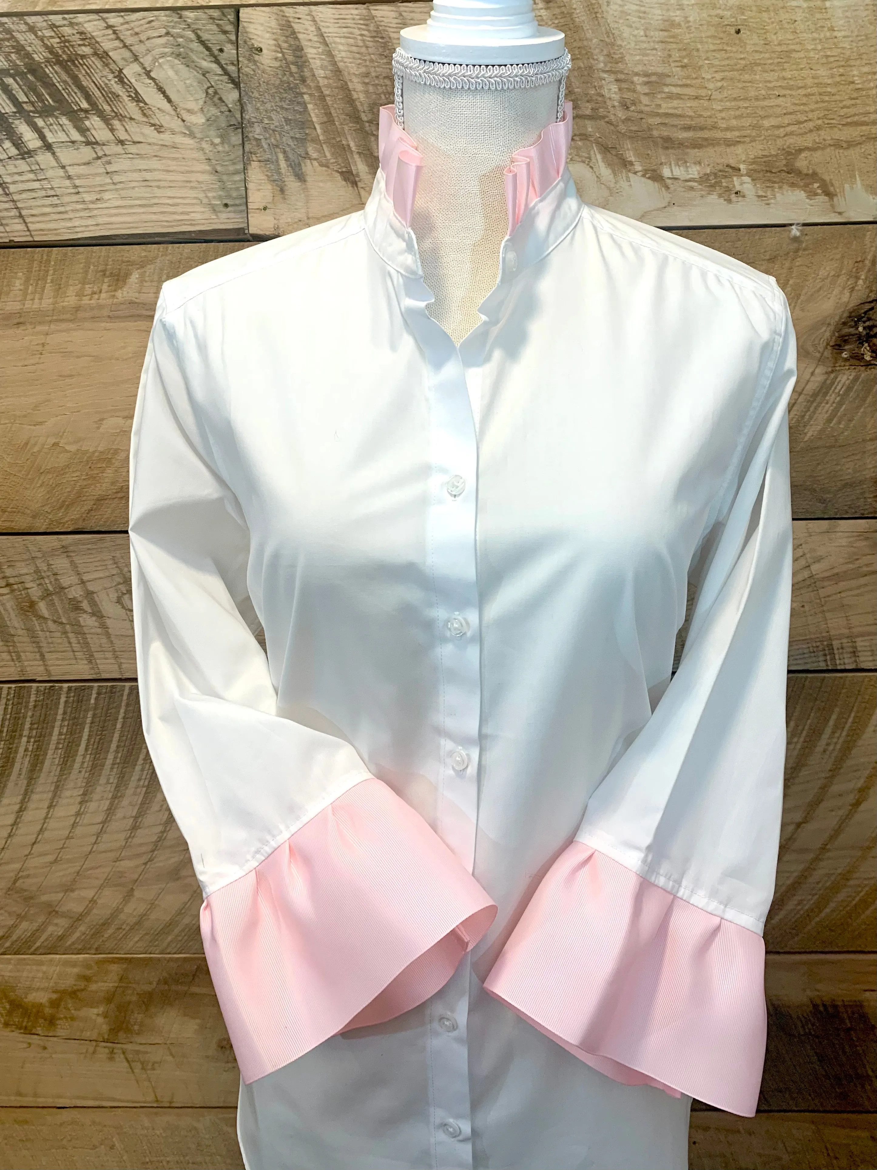 Barbara Ann Ribbon Trim Shirt (S34RW-Blush)