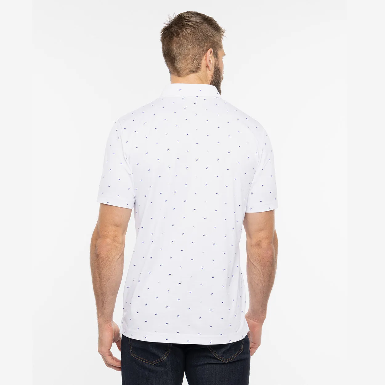 BAUER // TRAVIS MATHEW ON THE SCREWS POLO WHITE