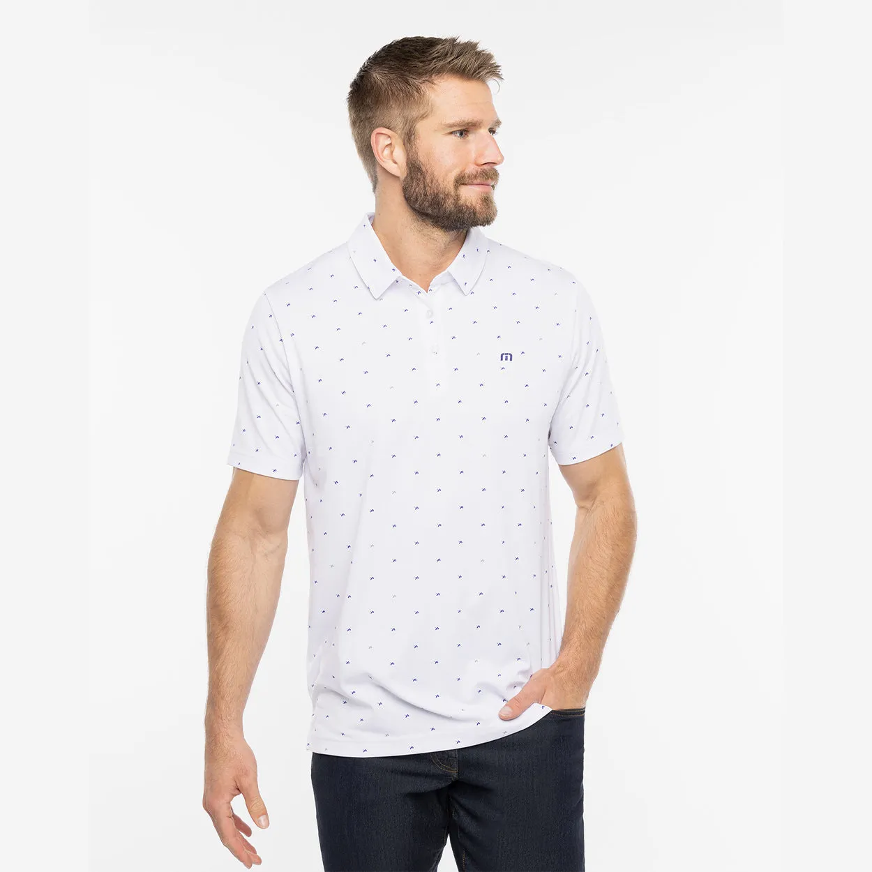 BAUER // TRAVIS MATHEW ON THE SCREWS POLO WHITE