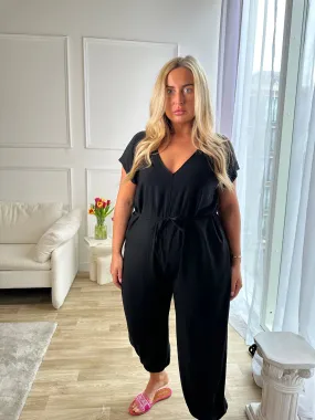 Belted Jumpsuit - black