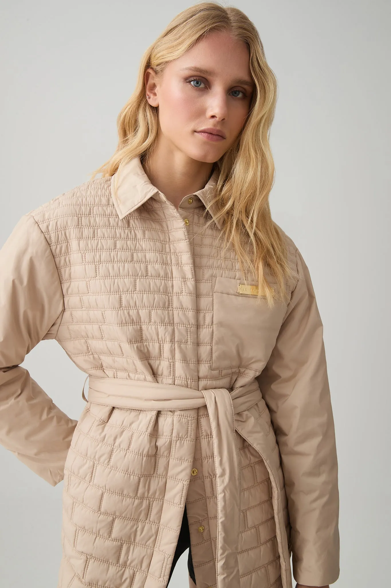 Belted Quilted Overshirt 421