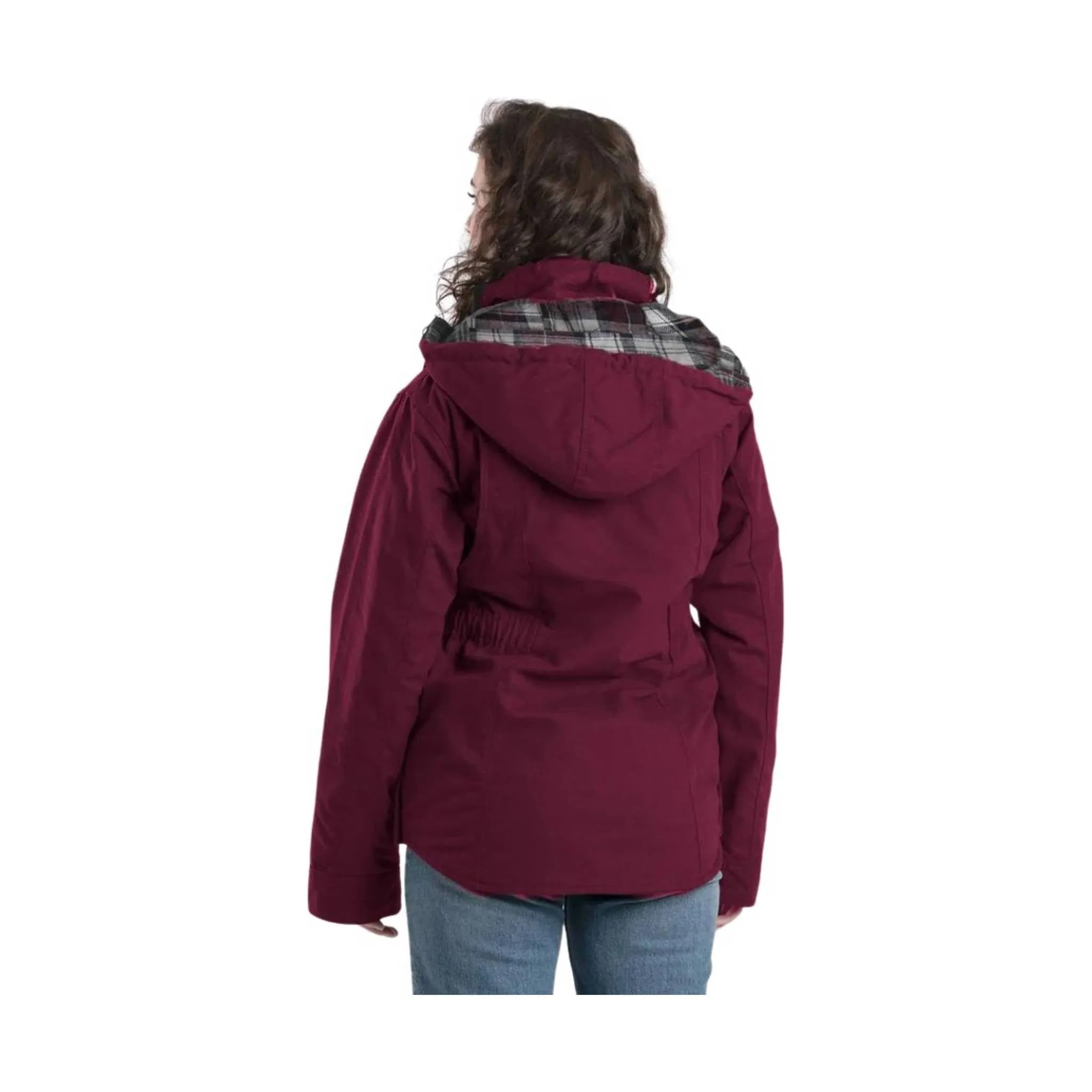 Berne Women's Vintage Washed Duck Barn Coat - Maroon