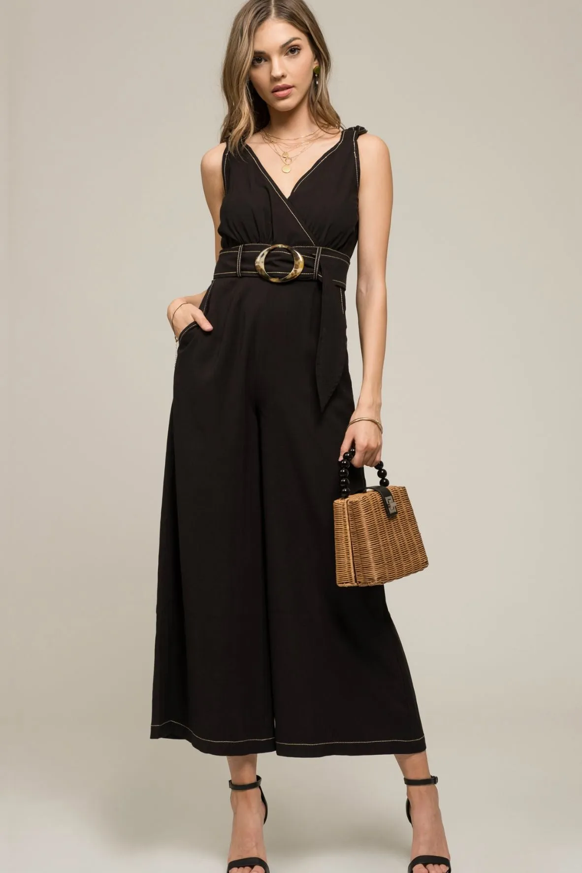 Black Belted Jumpsuit