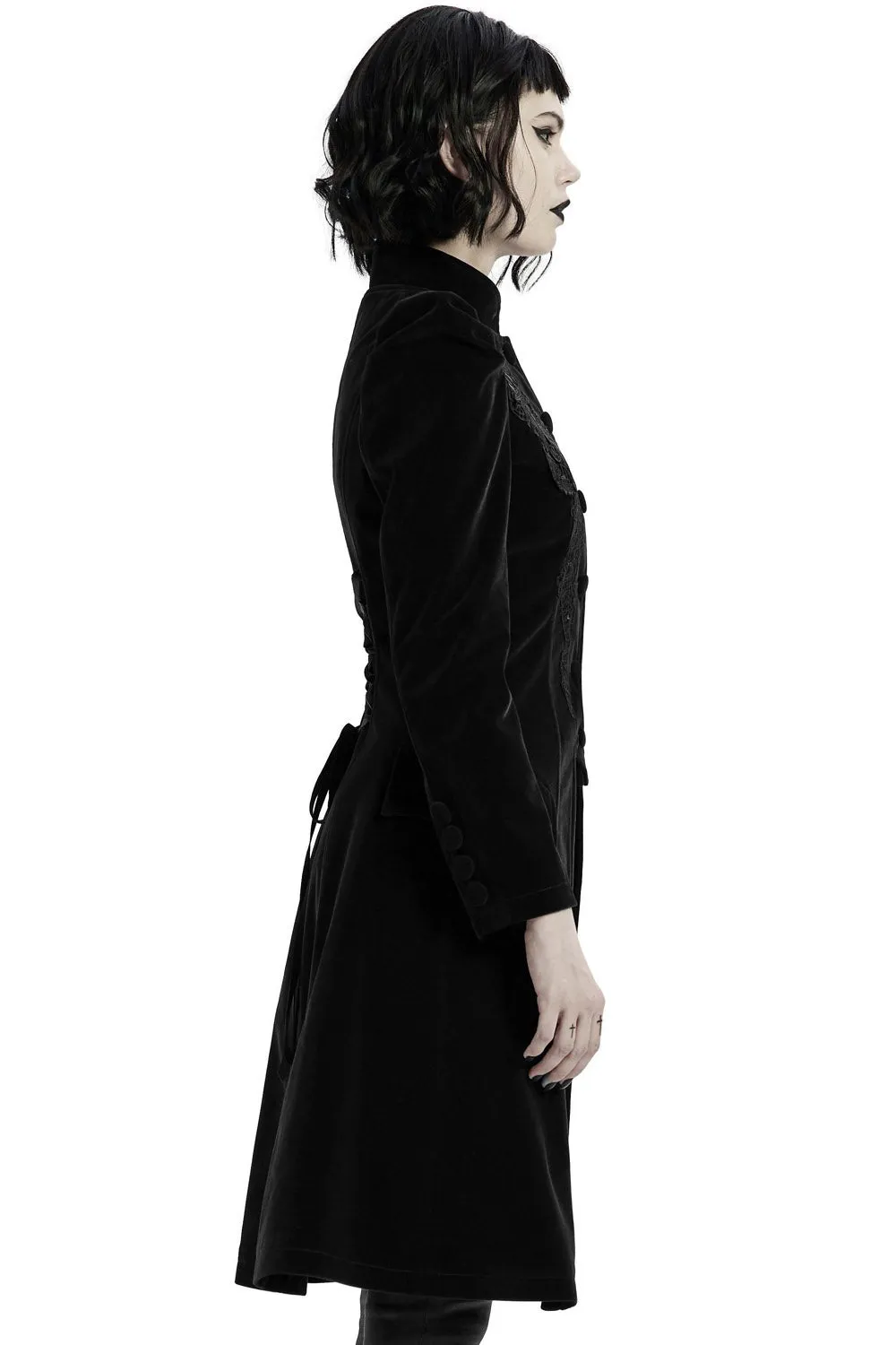 Black Dahlia Velvet Coat [BLACK]