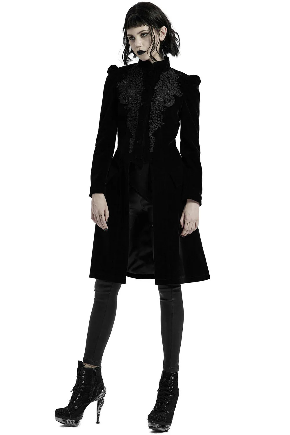 Black Dahlia Velvet Coat [BLACK]