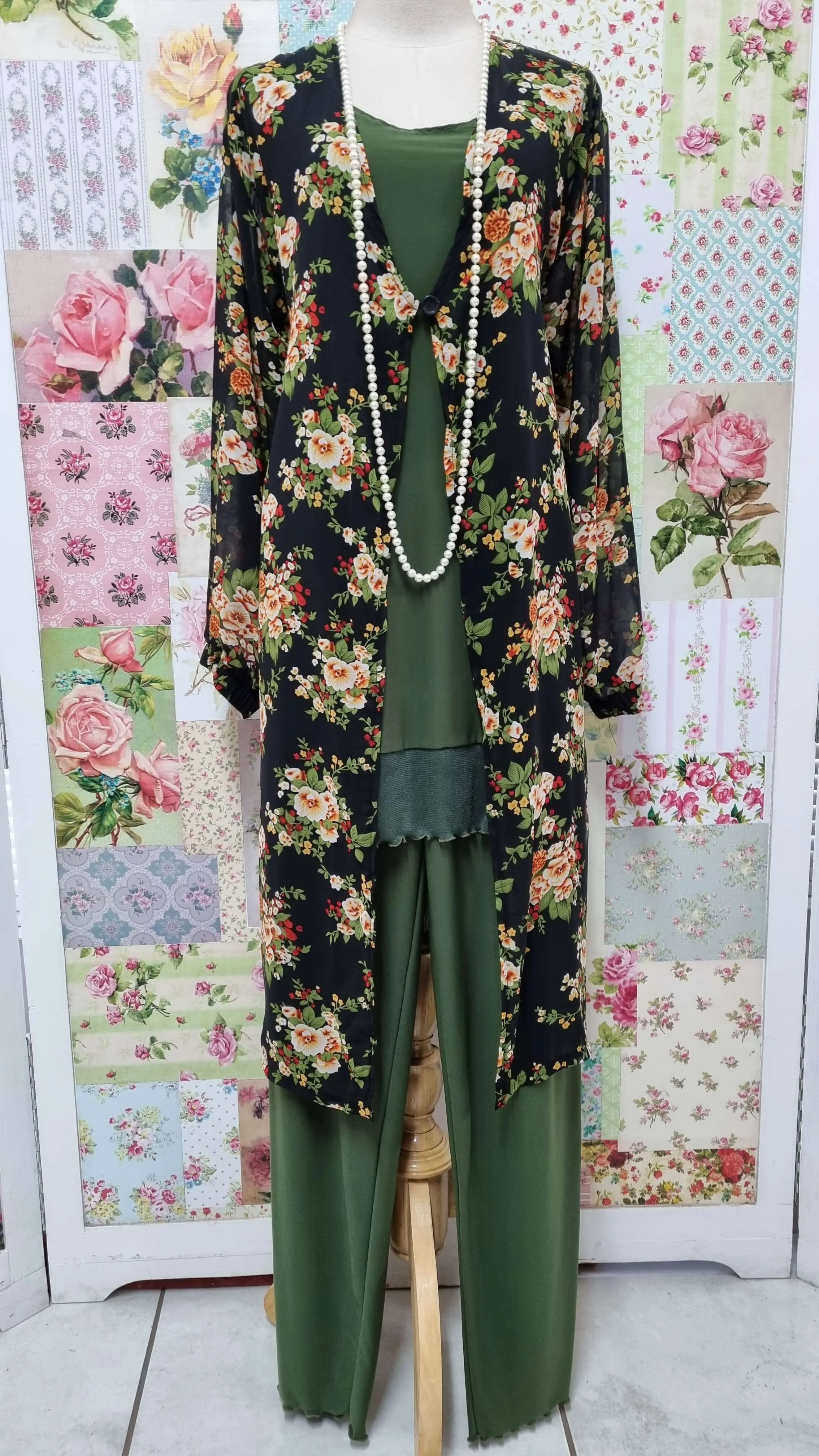 Black Floral Jacket SH036