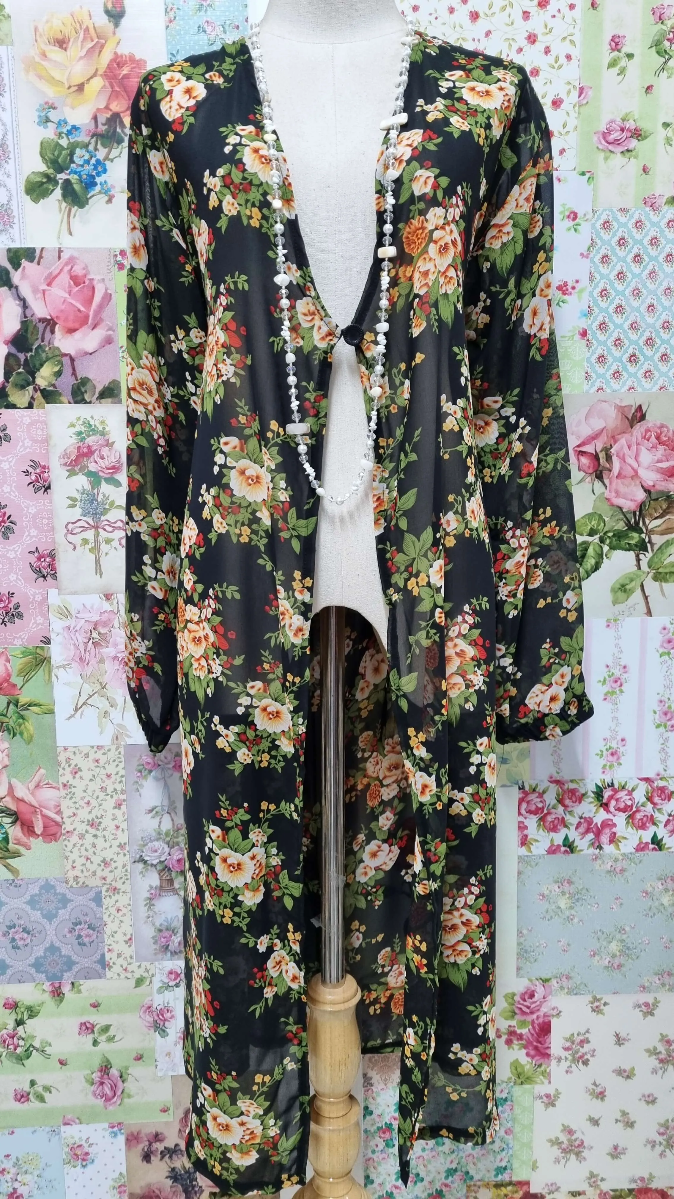 Black Floral Jacket SH036