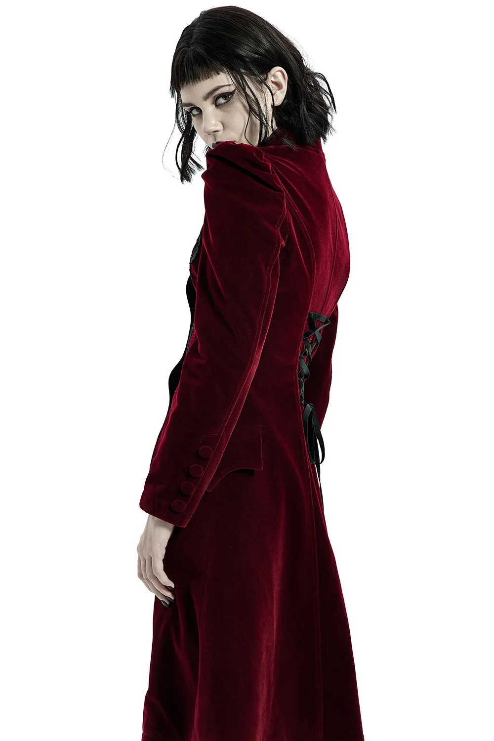 Bleeding Rose Velvet Coat [RED]