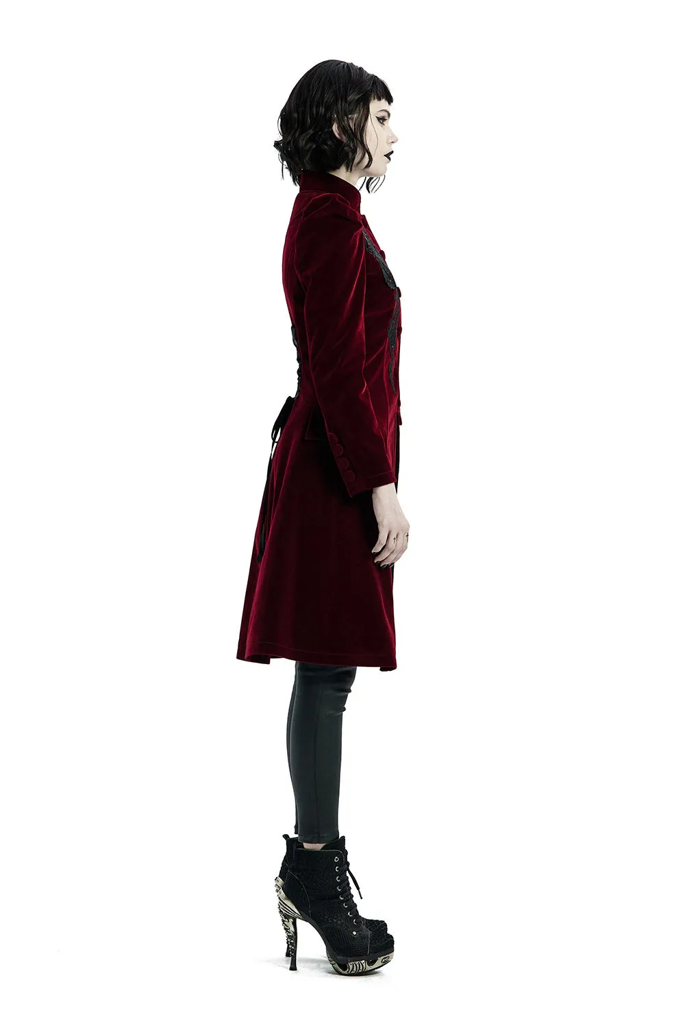 Bleeding Rose Velvet Coat [RED]