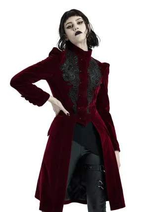 Bleeding Rose Velvet Coat [RED]