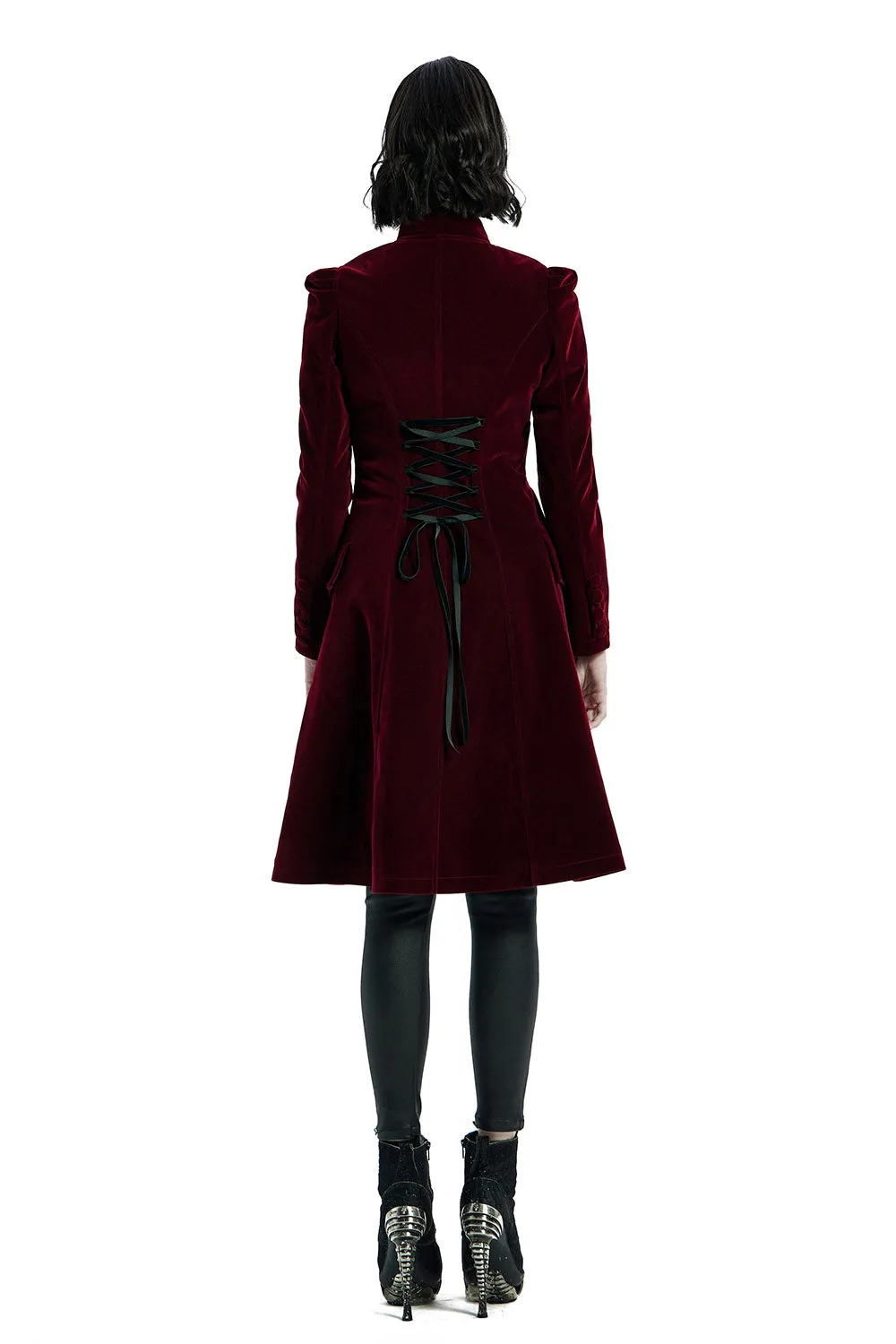 Bleeding Rose Velvet Coat [RED]