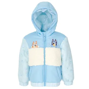 Bluey Zip Up Winter Coat Puffer Jacket