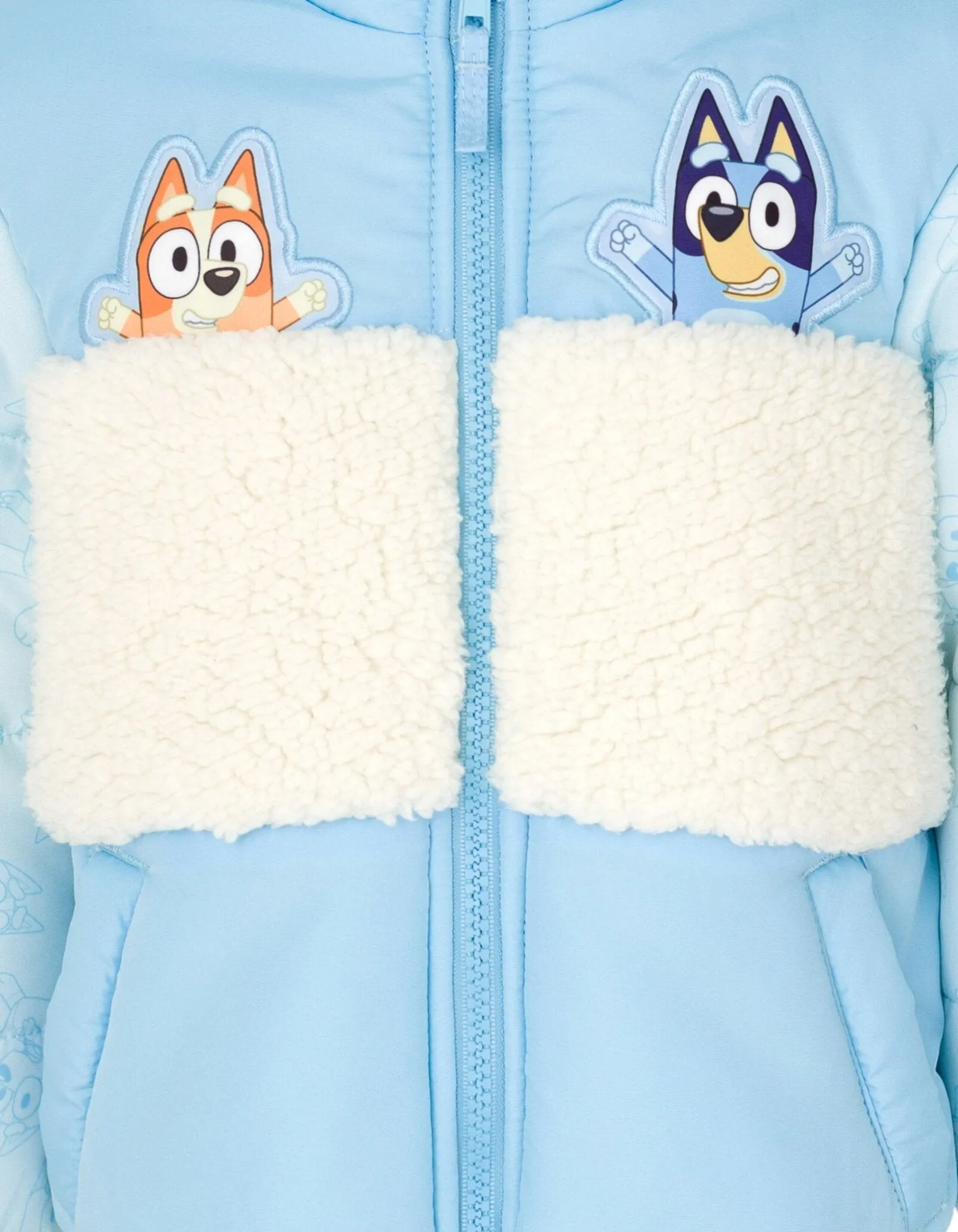 Bluey Zip Up Winter Coat Puffer Jacket