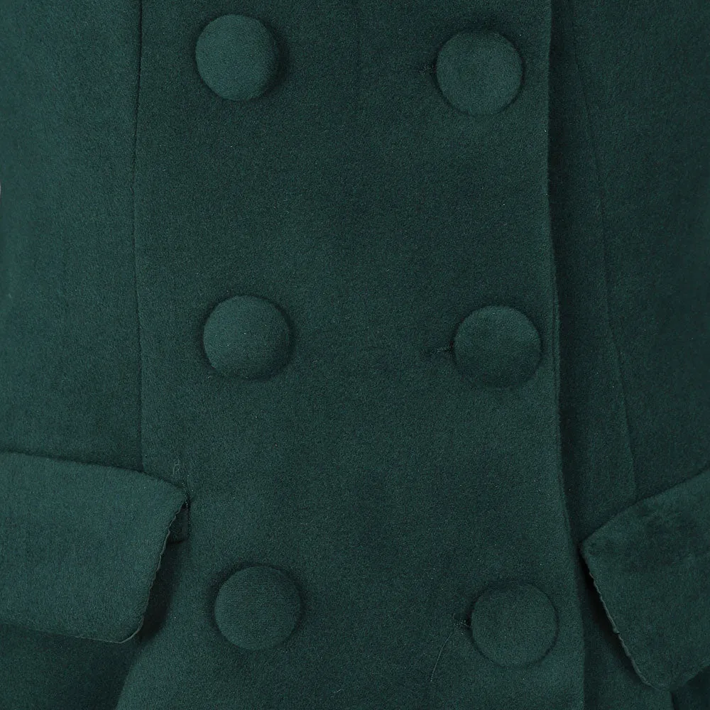 Bottle Green Vintage Inspired Classic Swing Coat