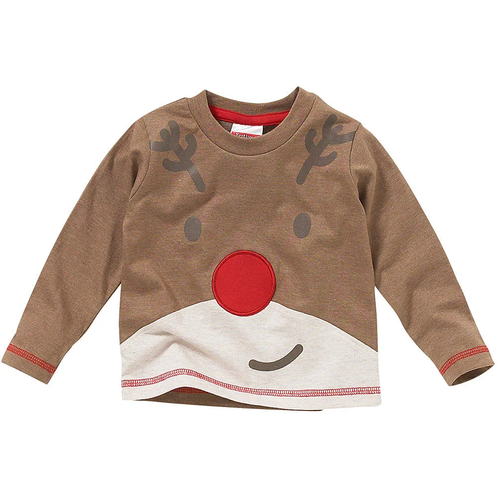 Childs Reindeer Face Top