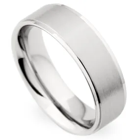 Christian Bauer Men's 14K White Gold Brushed Wedding Band Ring 7mm 273844-020290