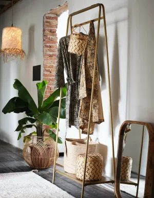 Clothes Rack With Shelf And Hooks