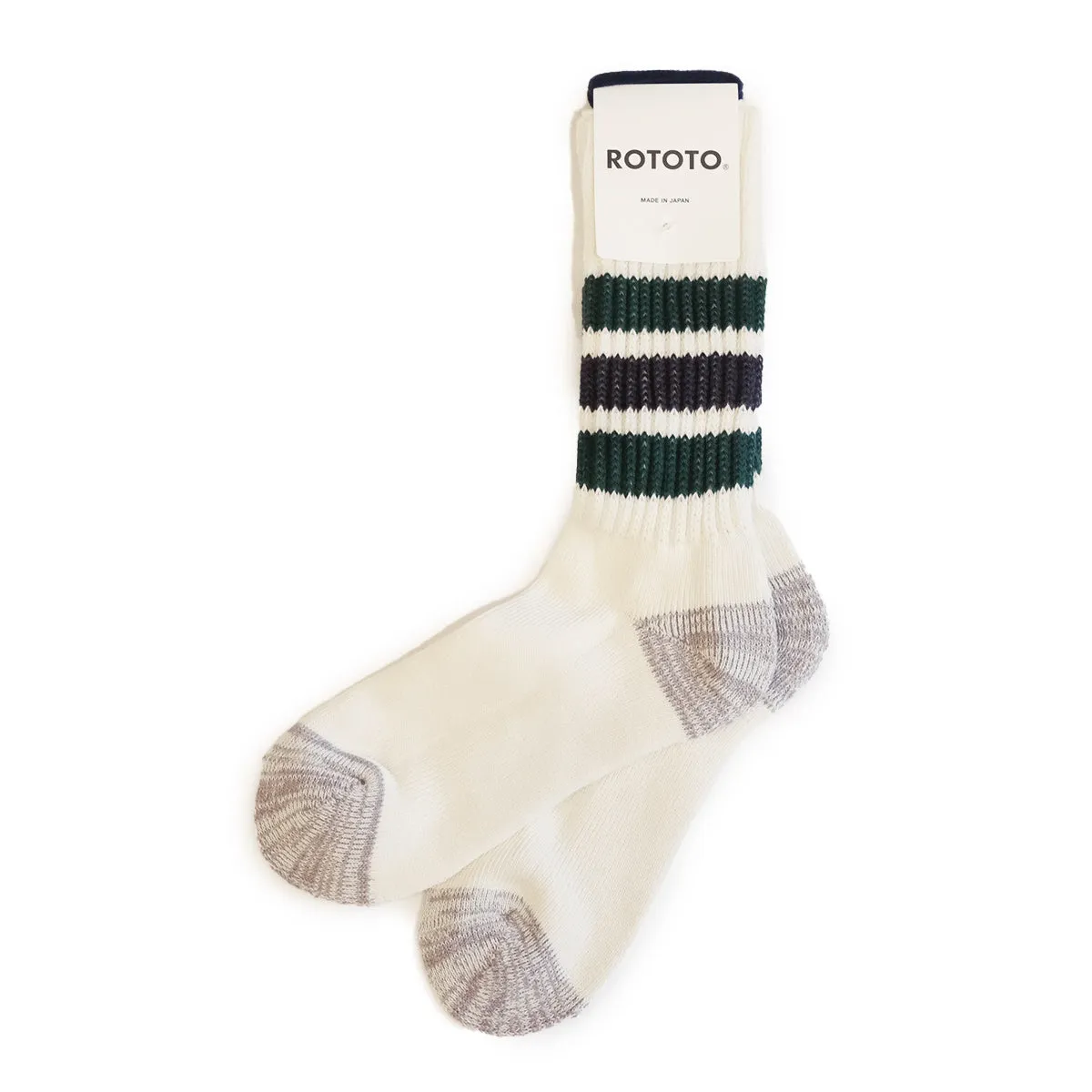 Course Ribbed Old School Sock - Green/Charcoal