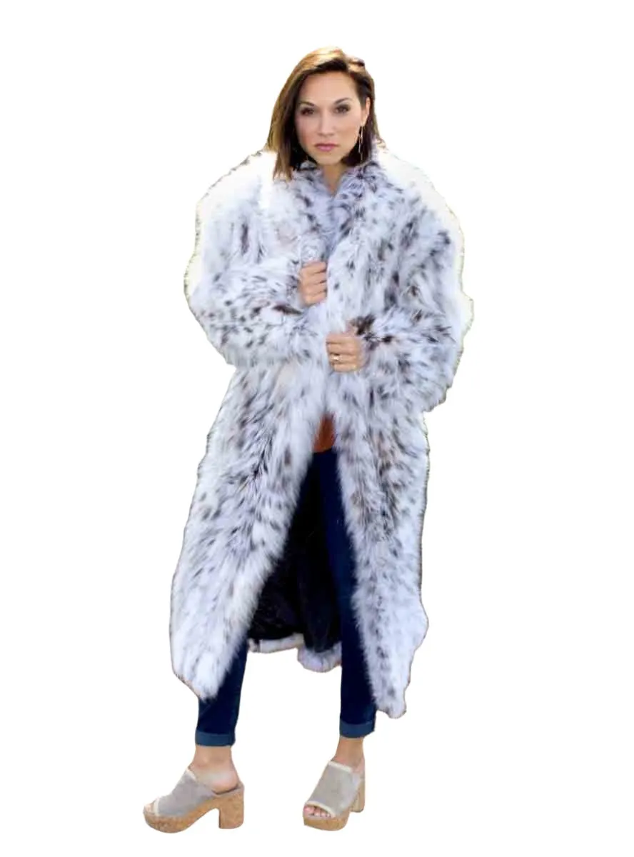 Custom Made Cat Lynx Belly Fur Coat