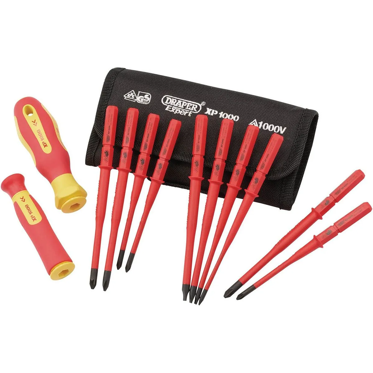 Draper 965SLIM/I/12 XP1000 VDE Slimline Interchangeable Screwdriver Set of 12 Piece - 70867