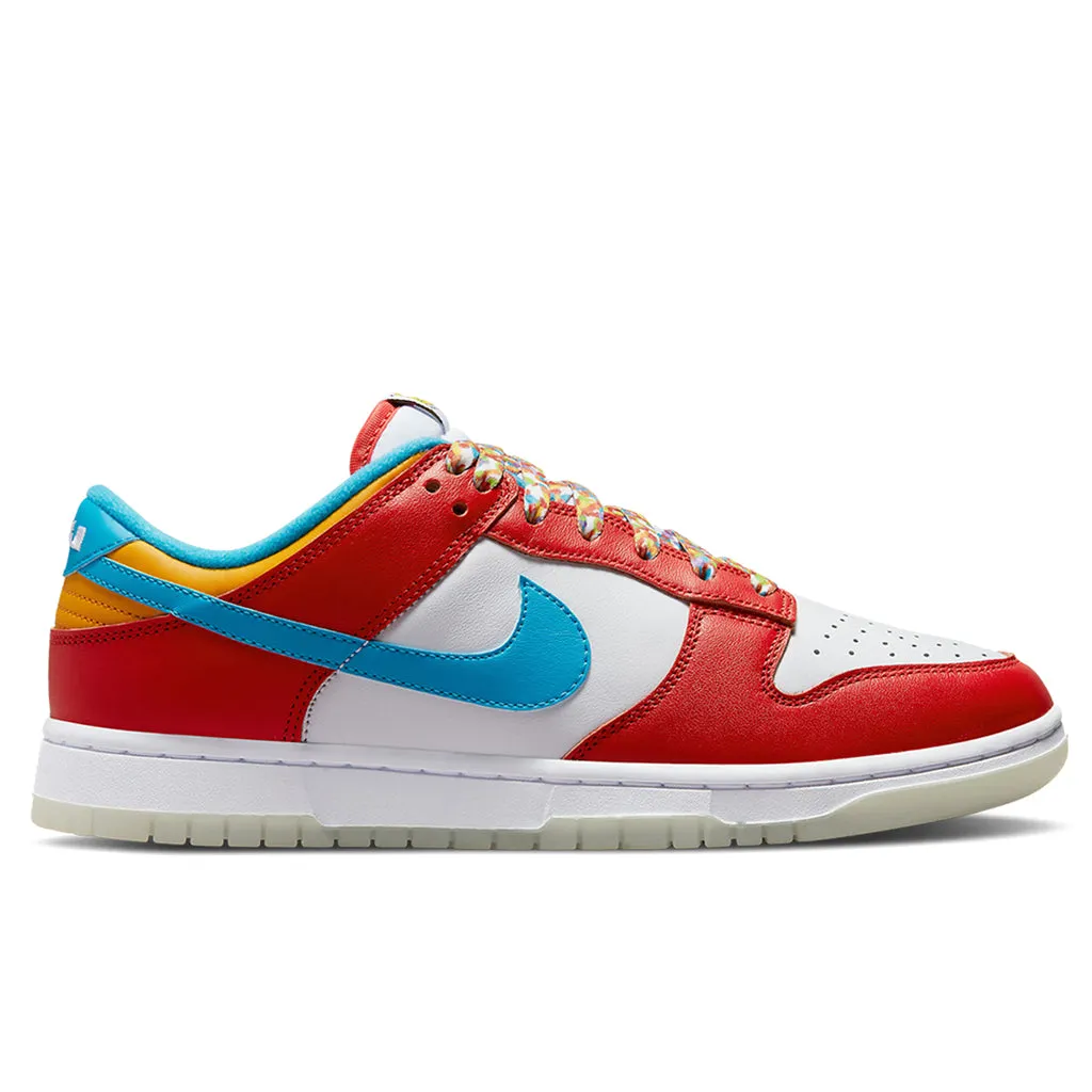 Dunk Low x Lebron James 'Fruity Pebbles' - Habanero Red/Laser Blue