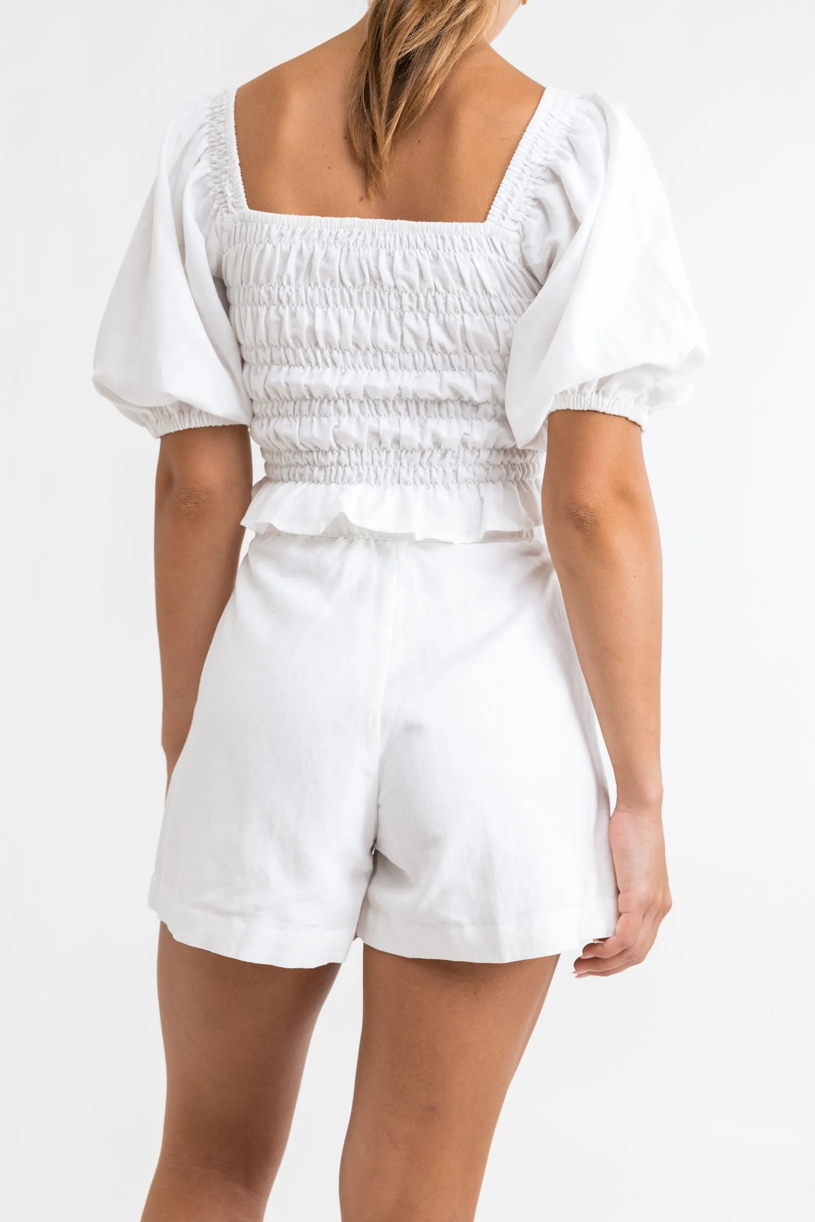 Eddie Elasticated Short / White