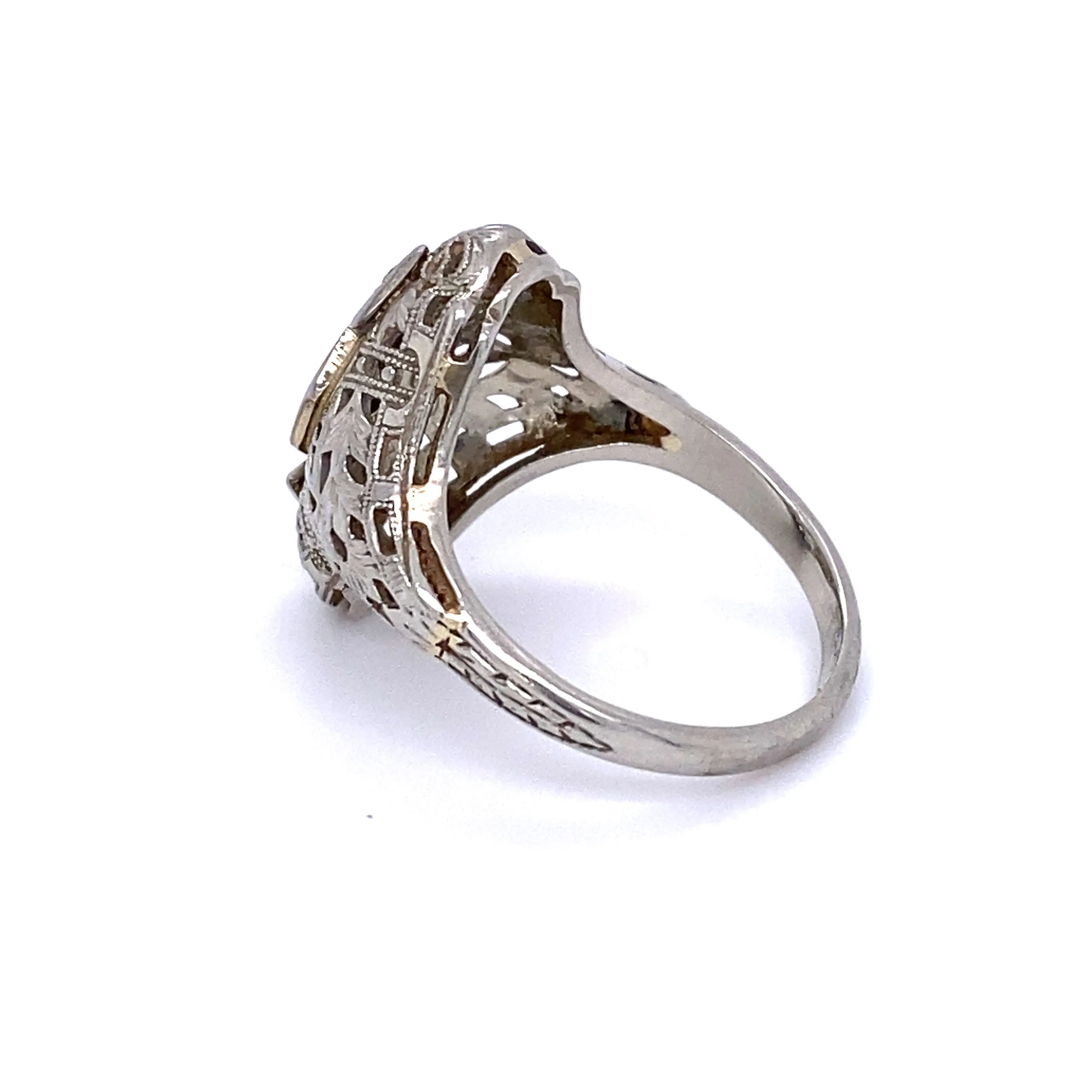 Edwardian Filigree Old European Diamond Ring