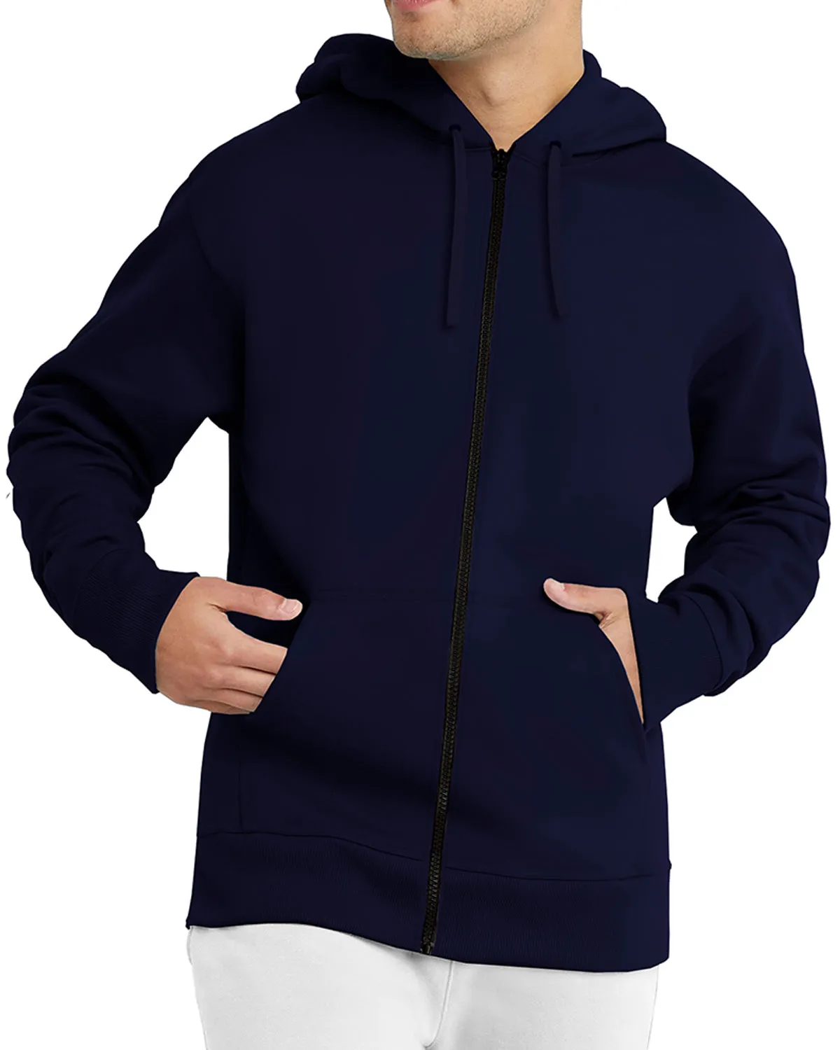 Full Sleeve Fleece Navy Color Plain Jacket