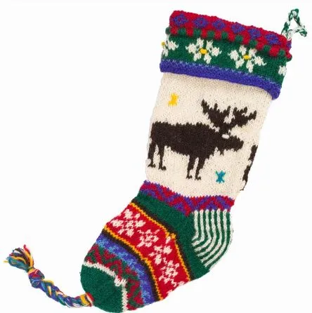 Hand Knit Old World Stockings - Nature