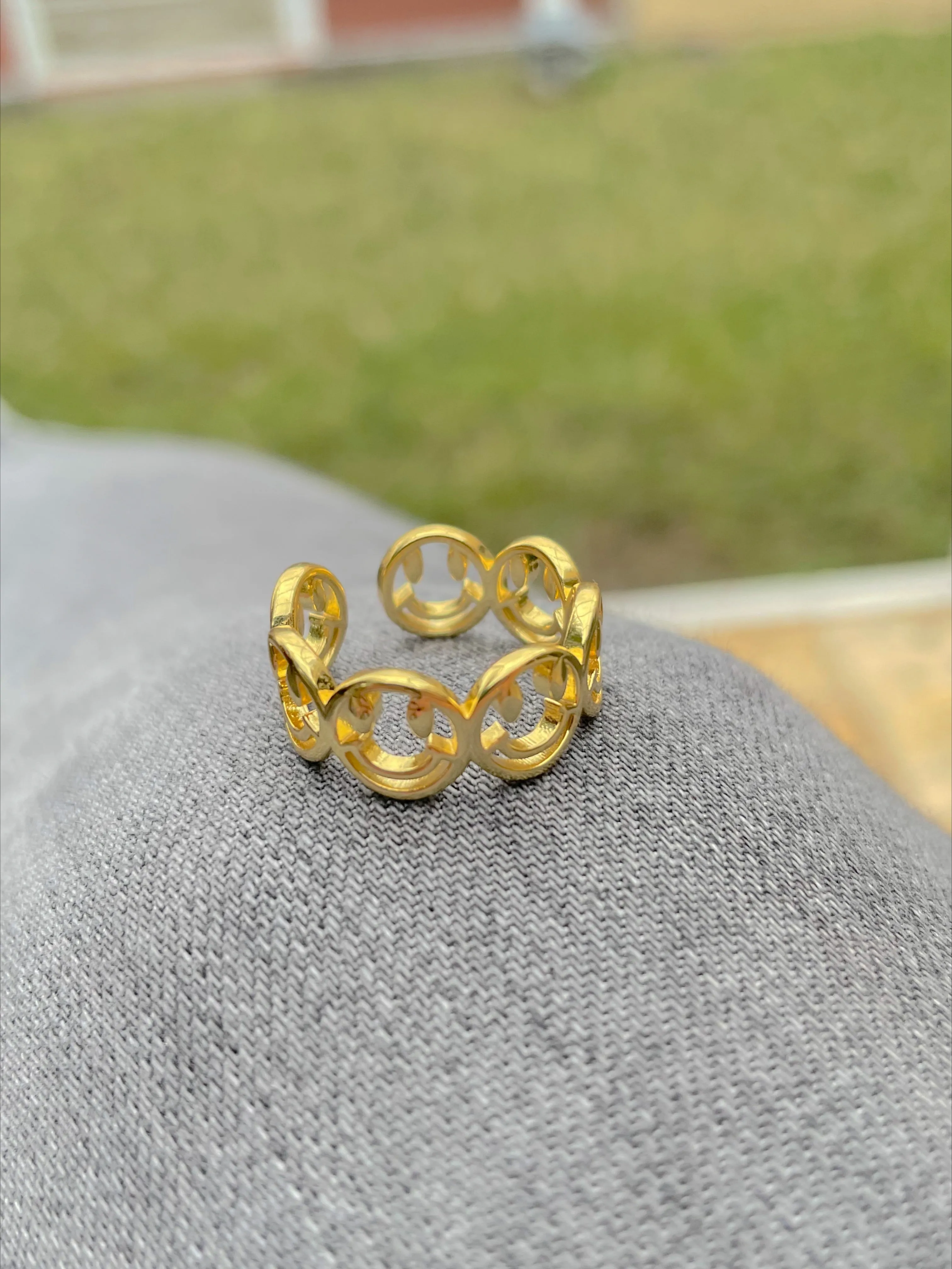 Happy face ring