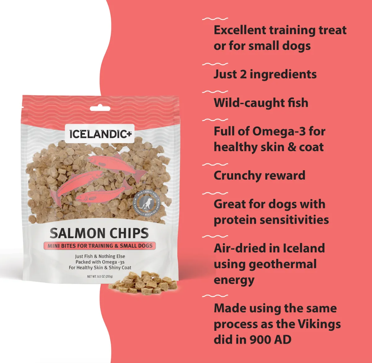 Icelandic  Salmon Chips Bites Dog Treats