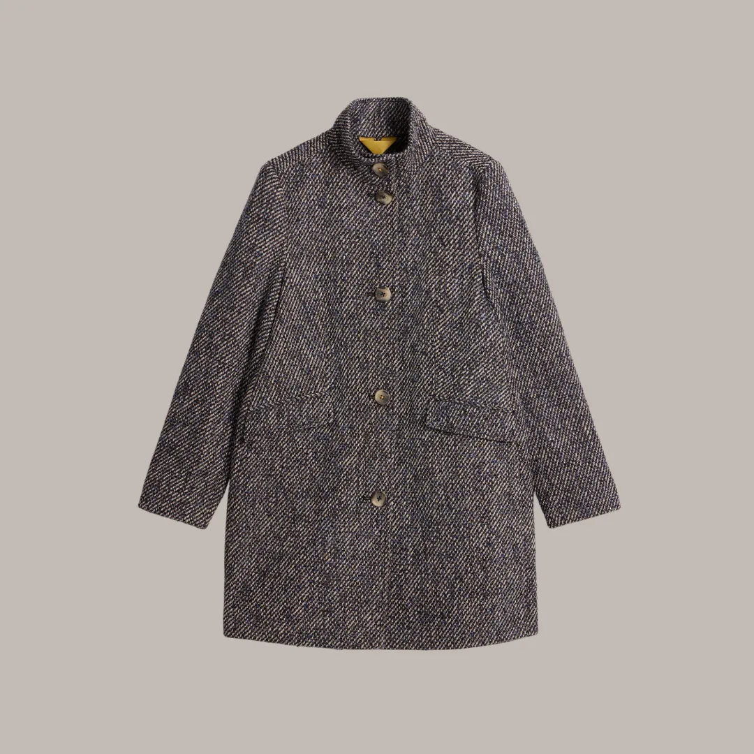 Karla Tweedy Coat - Navy Multi