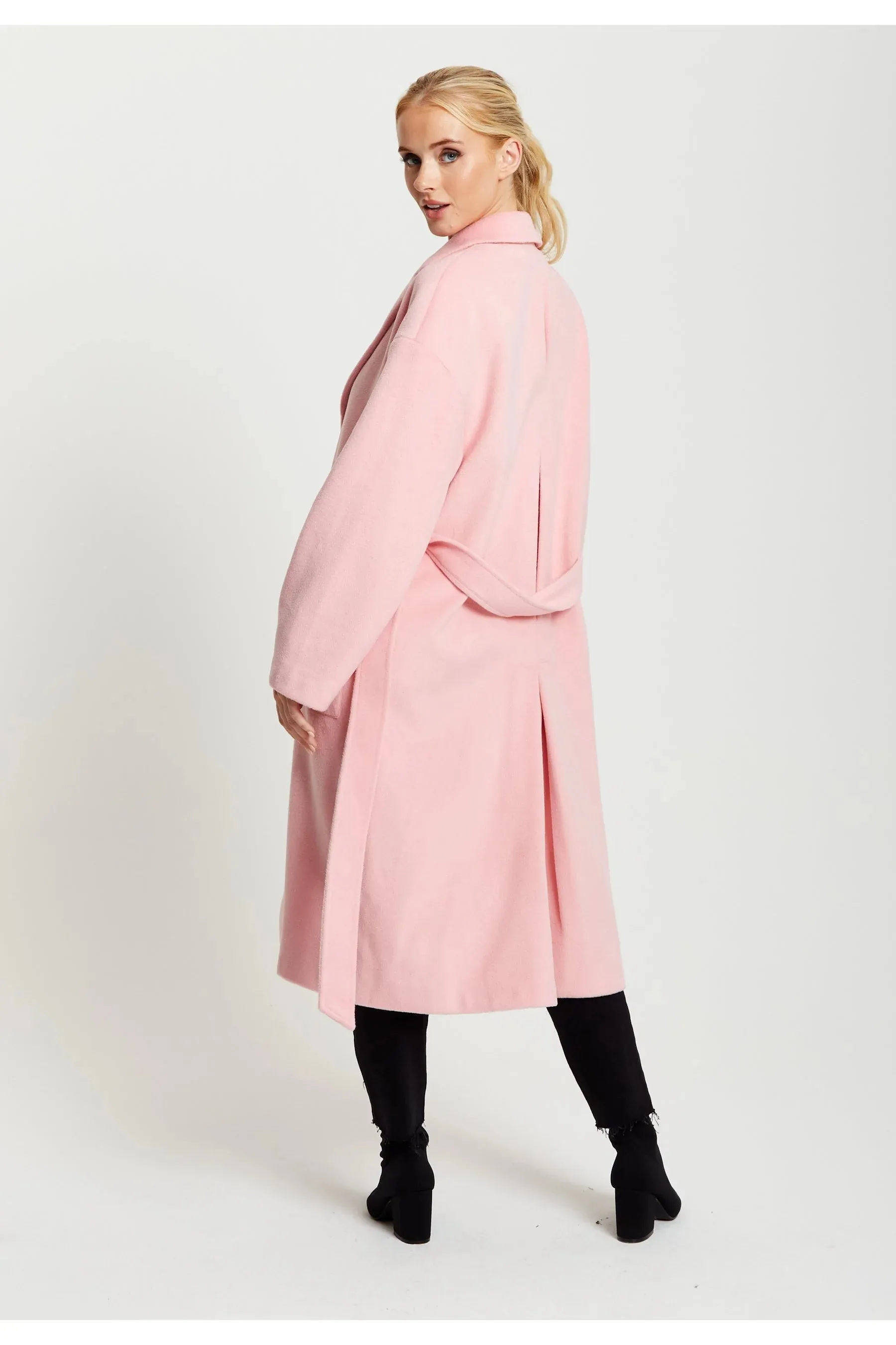 Liquorish Belted Longline Coat