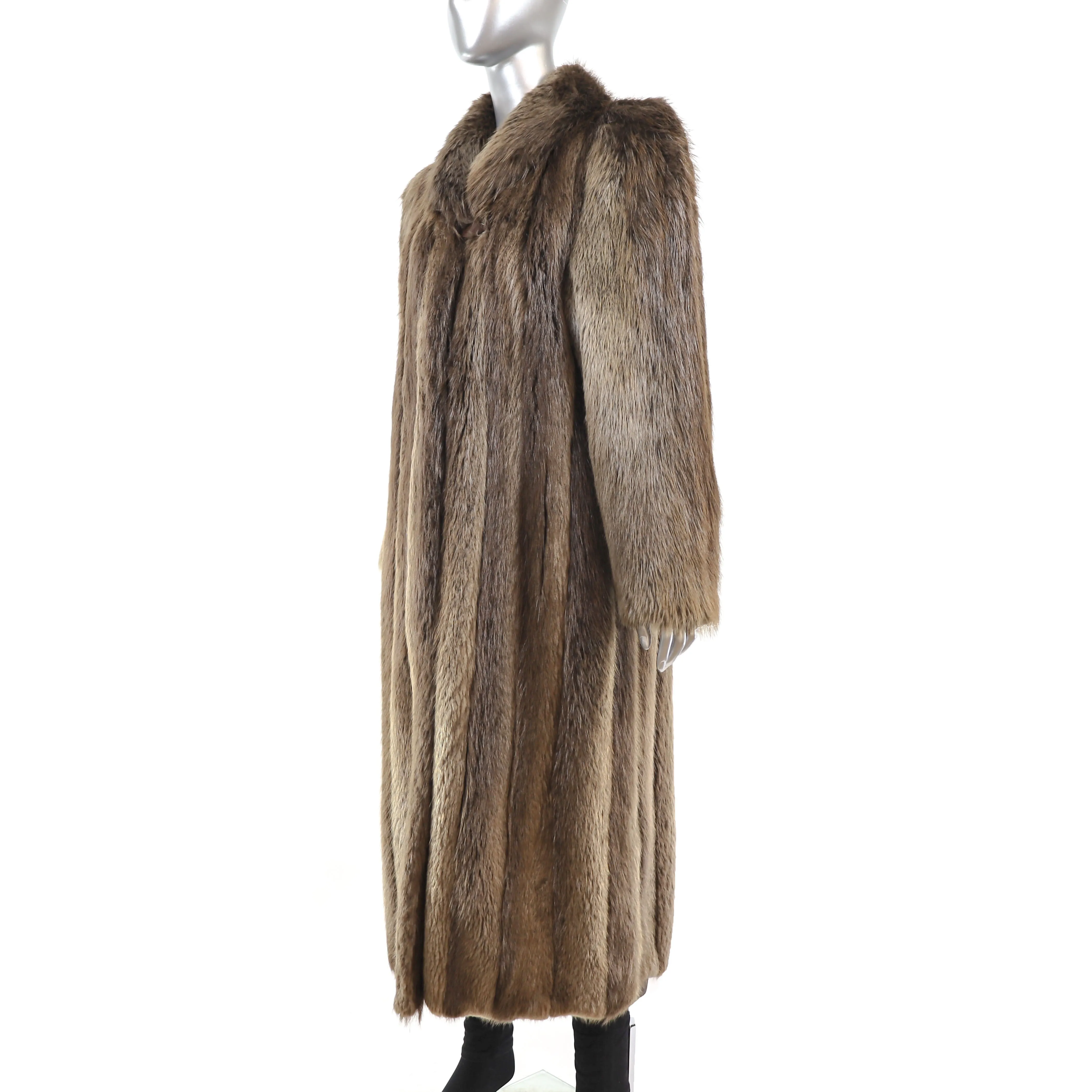 Long Hair Beaver Coat- Size M