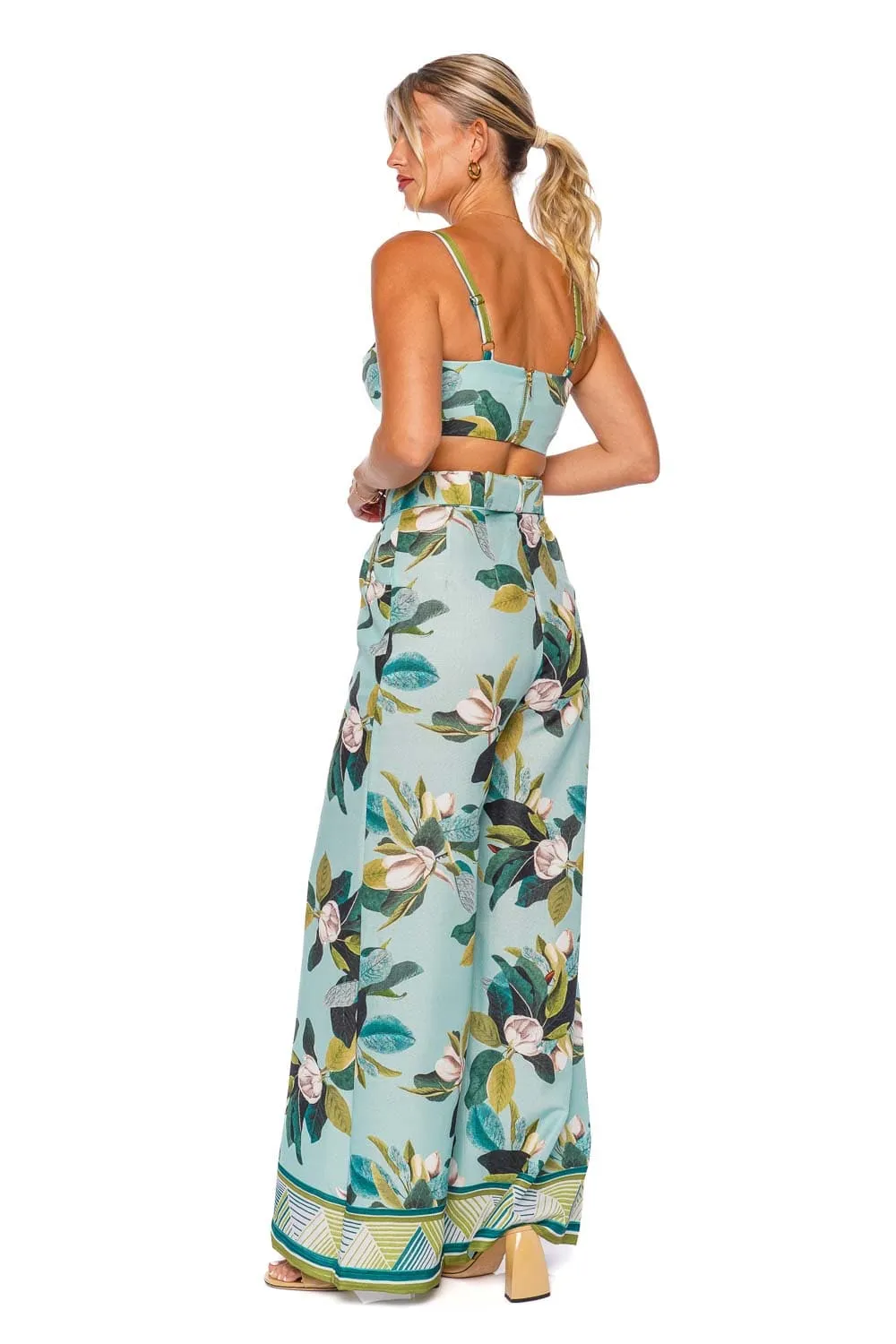 Magnolia Belted Floral Wide Leg Pant