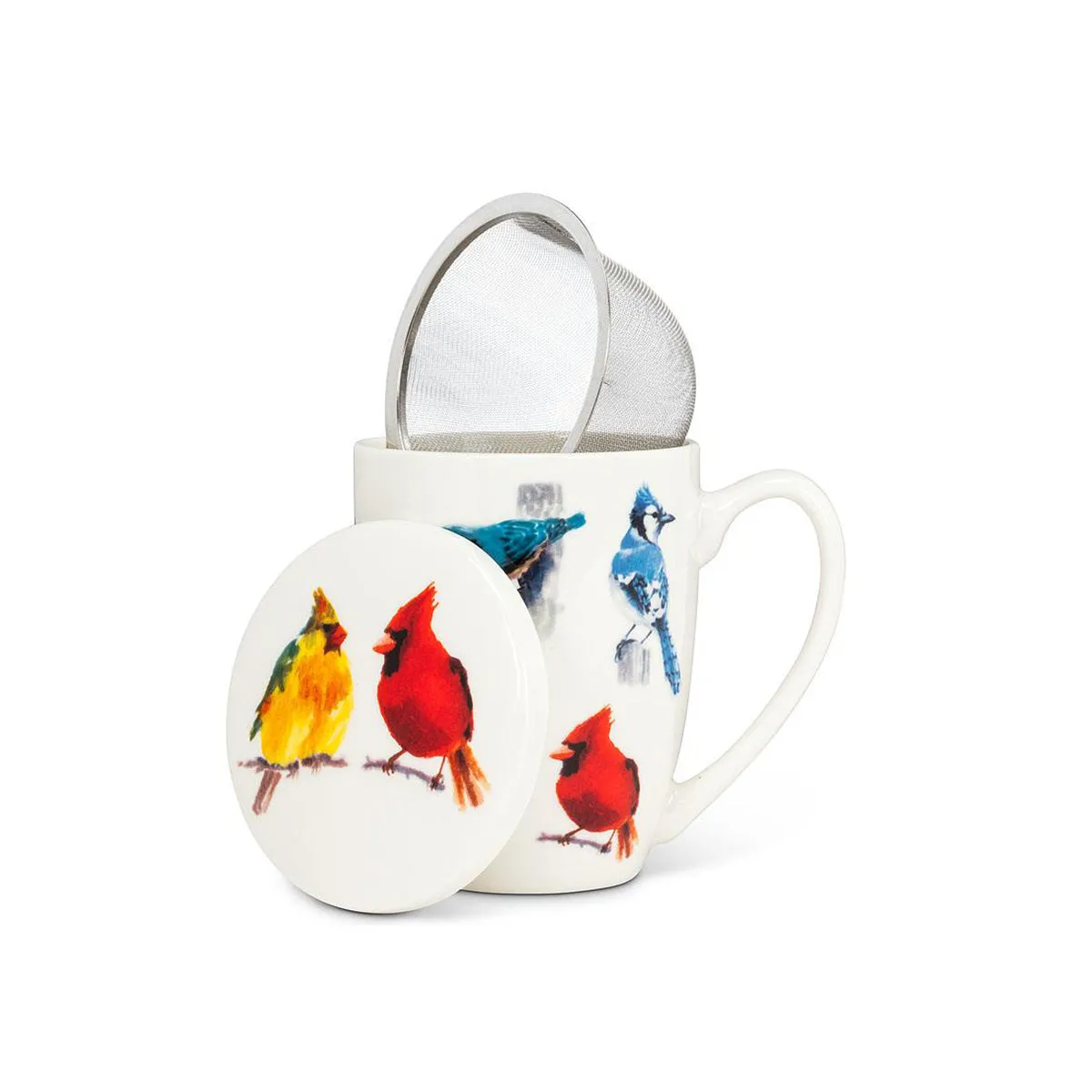 North American Birds Covered Mug & Strainer