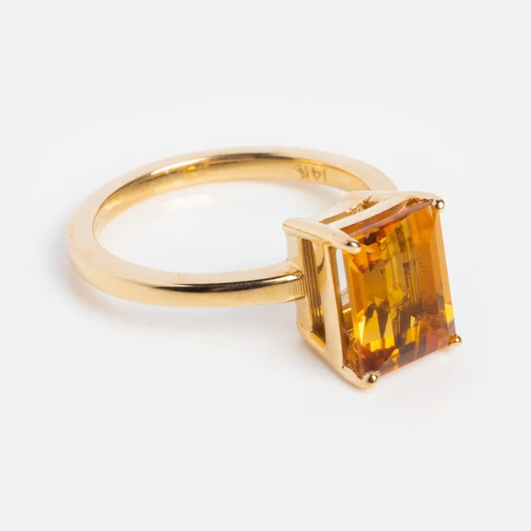 North South Citrine Ring