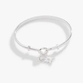 North Star   Crystal Charm Clip Bangle