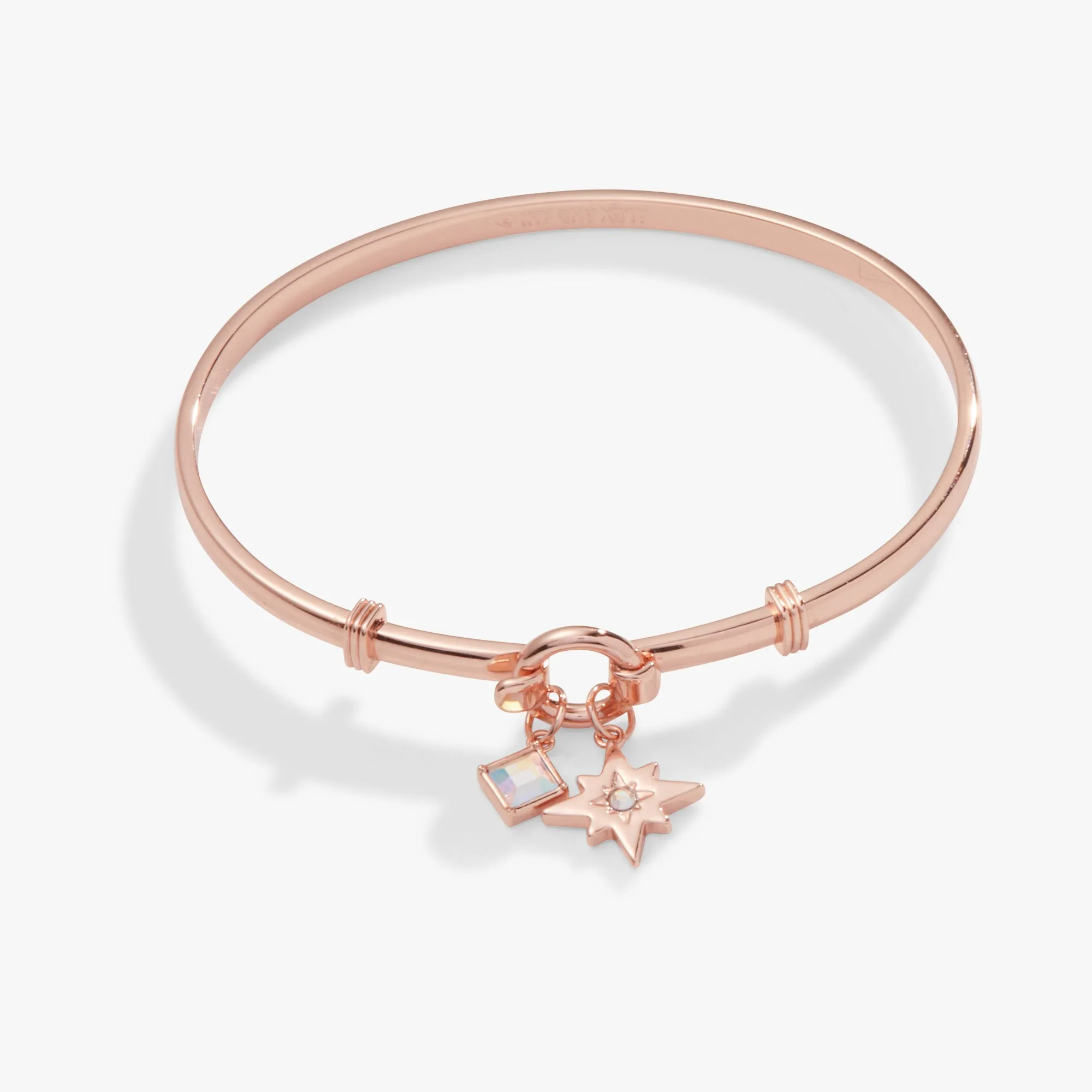 North Star   Crystal Charm Clip Bangle