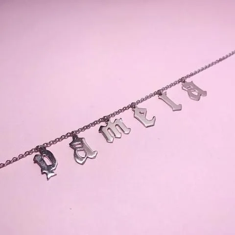 Old English Font Custom Name Necklace