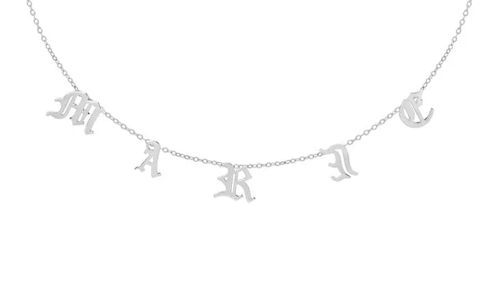 Old English Hanging Name Necklace