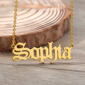 Old English Name Necklace