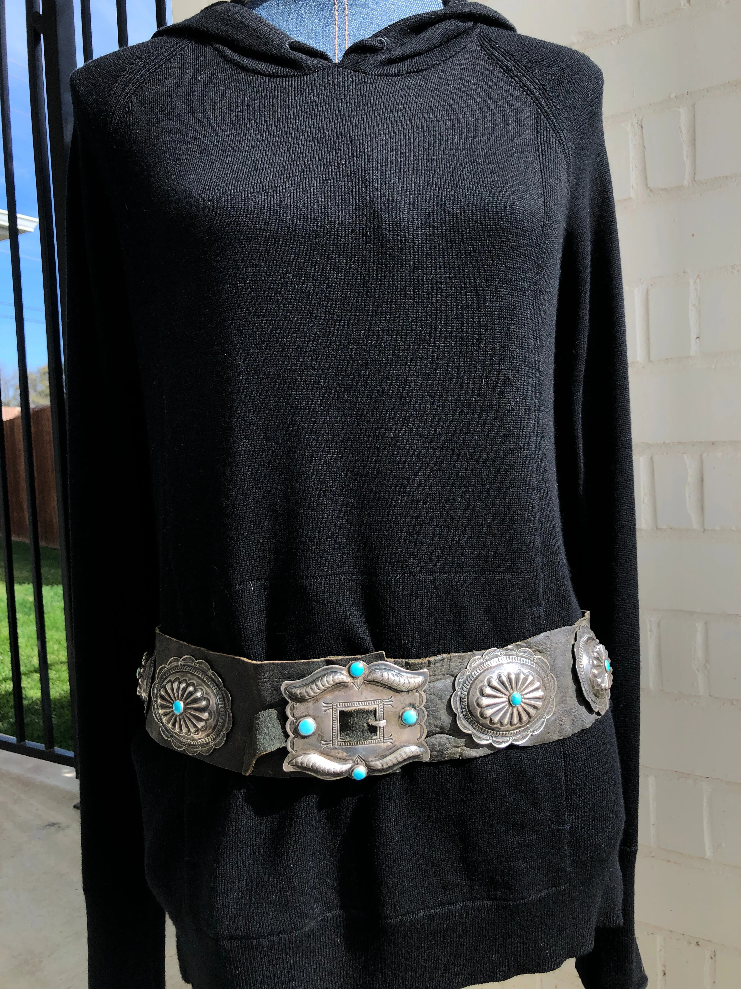 Old Pawn Black Concho Hip Belt