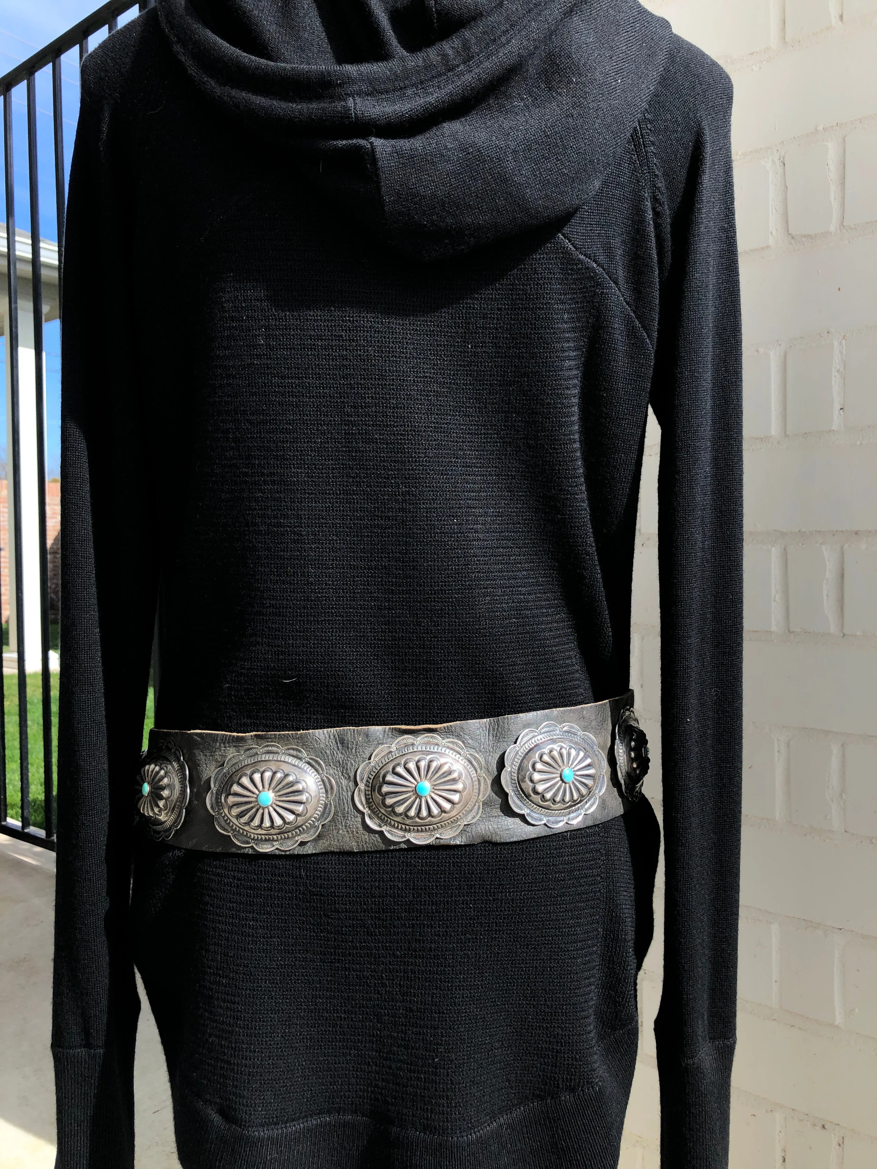 Old Pawn Black Concho Hip Belt