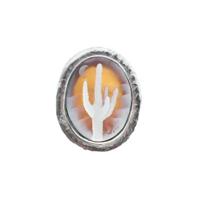 Old Saguaro Cactus Cameo Ring